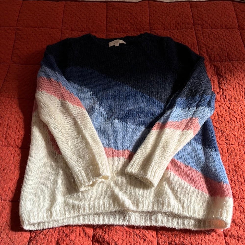 Sezane Winnie Jumper (Blue/Pink/White) - Picture 2 of 9